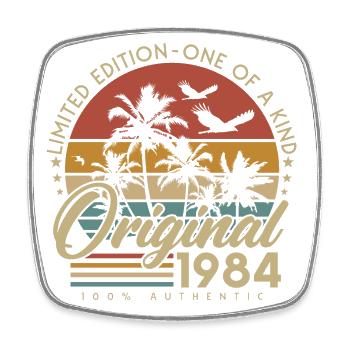 Vintage 1984 Born Vintage Cadeau d’anniversaire - Magnet carré - blanc - Devant