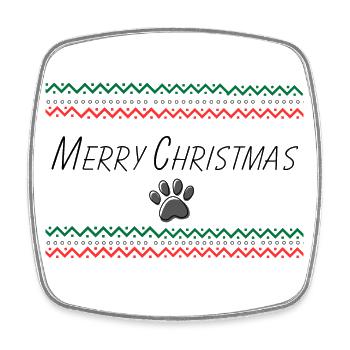 Merry Christmas - Frohe Weihnachten - Square fridge magnet - white - Front