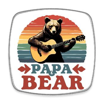 Papa Bear – Das perfekte Vatertagsgeschenk! - Viereckiger Kühlschrankmagnet - Weiß - Vorne