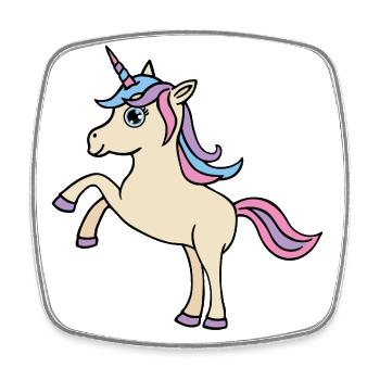 Unicorn (Comic, Kawaii) - Square fridge magnet - white - Front