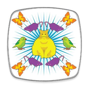 Kattguden! - Square fridge magnet - white - Front