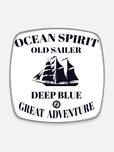 Croisière en voilier - T-shirt d’été - Magnet carré - blanc