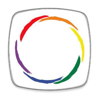 Kreis Symbol Homosexualität LGBT - Viereckiger Kühlschrankmagnet - Weiß - Vorne