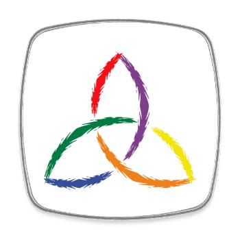 Celtic symbol Triquetra Rainbow - Square fridge magnet - white - Front