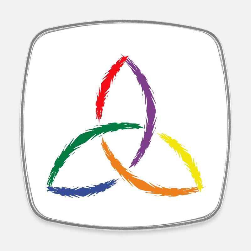 Keltisches Symbol Triquetra Regenbogen - Viereckiger Kühlschrankmagnet - Weiß