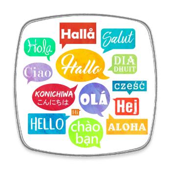 Hello (speech bubbles) - Square fridge magnet - white - Front