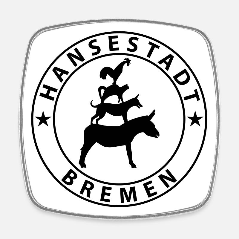 Bremen - Viereckiger Kühlschrankmagnet - Weiß