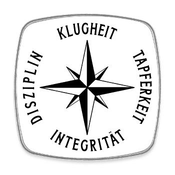 Stoizismus Kardinaltugend 4 stoische Tugenden - Viereckiger Kühlschrankmagnet - Weiß - Vorne