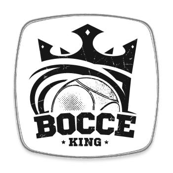 Bocce King Spruch Bocce Ball mit Jack Bocci Game - Viereckiger Kühlschrankmagnet - Weiß - Vorne