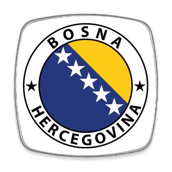 Bosnien und Herzegowina - Viereckiger Kühlschrankmagnet - Weiß - Vorne
