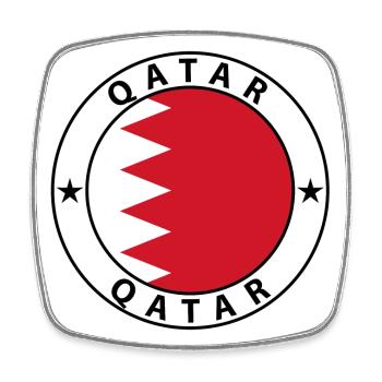 Qatar - Square fridge magnet - white - Front