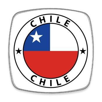 Chile - Square fridge magnet - white - Front
