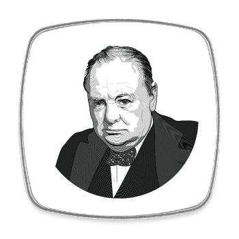 Winston Churchill - Square fridge magnet - white - Front