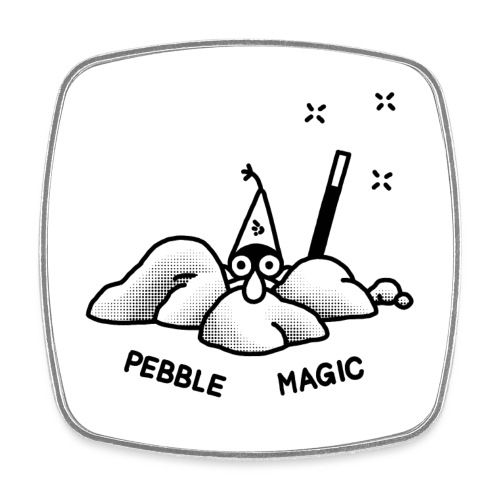 WIZARDS pebble magic bw - Viereckiger Kühlschrankmagnet