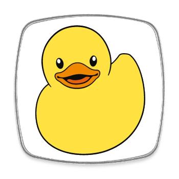 Squeaky duck, a rubber duck, rubber duck, duck - Square fridge magnet - white - Front