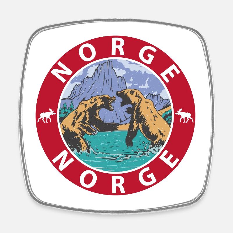 Norvège - Magnet carré - blanc