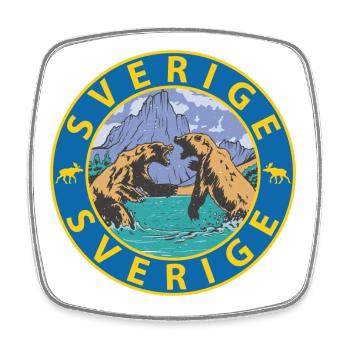 Sweden - Square fridge magnet - white - Front