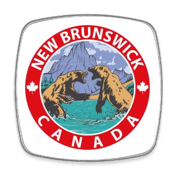 Nouveau-Brunswick - Magnet carré - blanc - Devant
