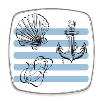 Beach and Sea Design - Square fridge magnet - white - Front