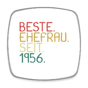 Beste Ehefrau Seit 1956 - Jahrestag Geschenk - Viereckiger Kühlschrankmagnet - Weiß - Vorne