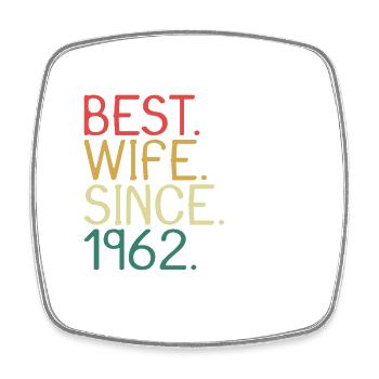 Beste Ehefrau Seit 1962 - Jahrestag Geschenk - Viereckiger Kühlschrankmagnet - Weiß - Vorne