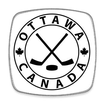Hockey sur glace à Ottawa - Magnet carré - blanc - Devant