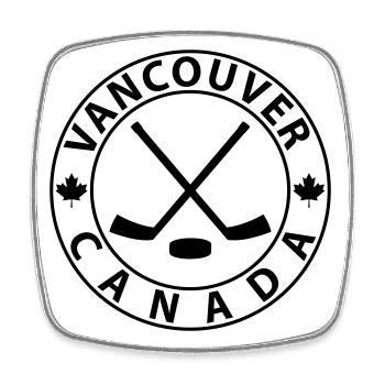 Vancouver Eishockey - Viereckiger Kühlschrankmagnet - Weiß - Vorne