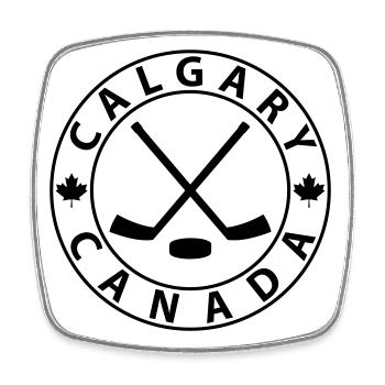 Hockey sur glace à Calgary - Magnet carré - blanc - Devant