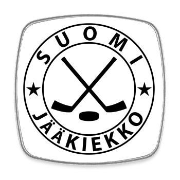 Finnland Eishockey - Viereckiger Kühlschrankmagnet - Weiß - Vorne