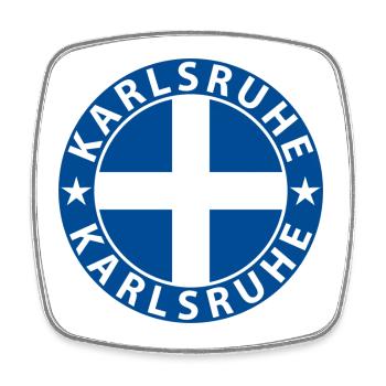 Karlsruhe - Square fridge magnet - white - Front