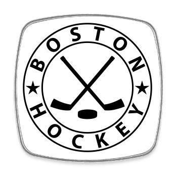 Boston Eishockey - Viereckiger Kühlschrankmagnet - Weiß - Vorne