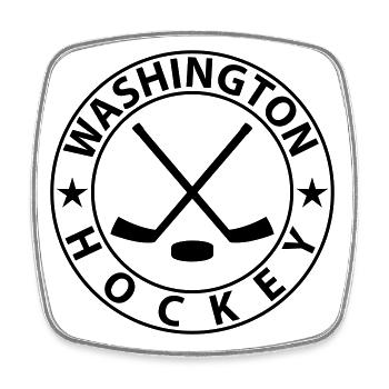 Washington Eishockey - Viereckiger Kühlschrankmagnet - Weiß - Vorne