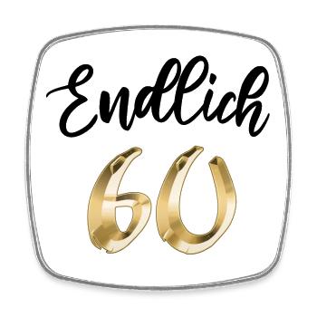 60 Jahre 60. Geburtstag 60jährig Geschenk - Viereckiger Kühlschrankmagnet - Weiß - Vorne