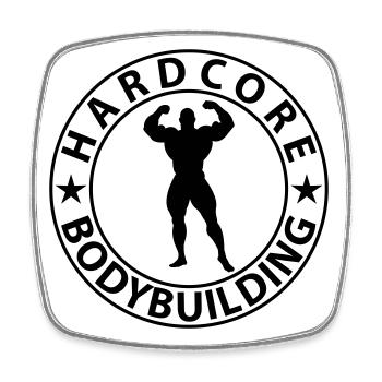 Hardcore Bodybuilding - Viereckiger Kühlschrankmagnet - Weiß - Vorne