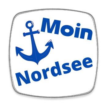 Moin Nordsee - Motiv mit Anker - Viereckiger Kühlschrankmagnet - Weiß - Vorne
