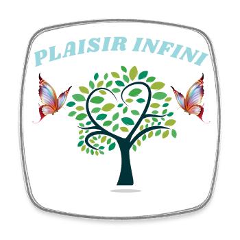 PLAISIR INFINI l'arbre et les papillons - Magnet carré - blanc - Devant