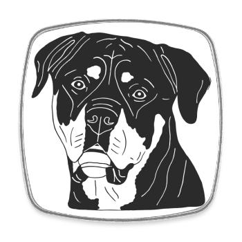 Rottweiler - Viereckiger Kühlschrankmagnet - Weiß - Vorne