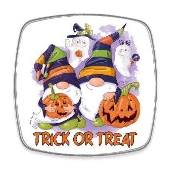 Halloween-Trick-or-Treat-Wichtel - Viereckiger Kühlschrankmagnet - Weiß - Vorne