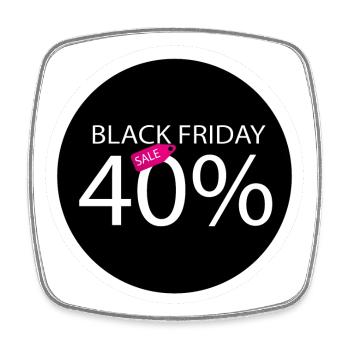 Promo sticker 40% - Square fridge magnet - white - Front