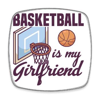 Basketball Is My Girlfriend Design Basketballer - Viereckiger Kühlschrankmagnet - Weiß - Vorne