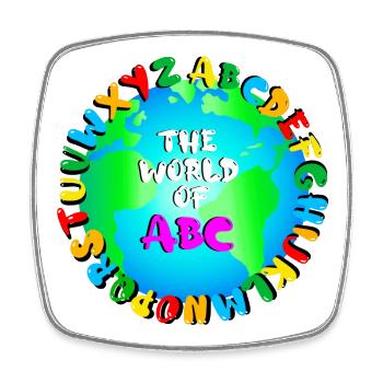 The World of ABC - Viereckiger Kühlschrankmagnet - Weiß - Vorne