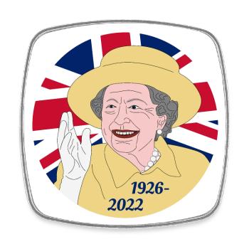 Queen Elizabeth II - 1926-2022 - Square fridge magnet - white - Front