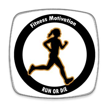 Fitness Motivation. Lauf oder Stirb - Viereckiger Kühlschrankmagnet - Weiß - Vorne