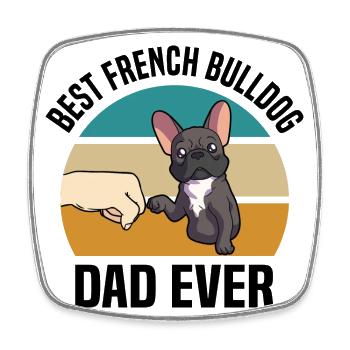 French Bulldog - Square fridge magnet - white - Front