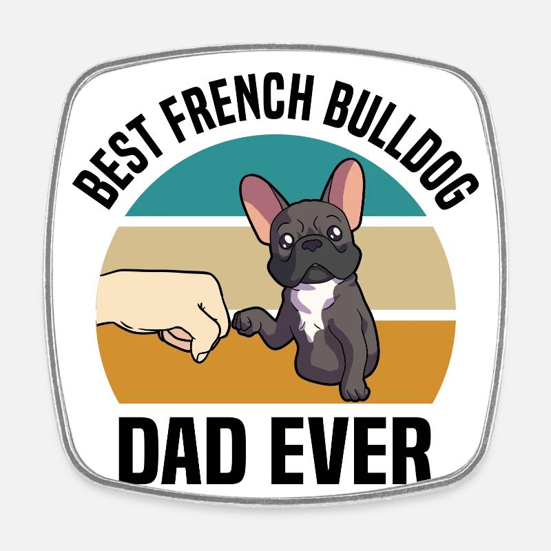 Français Bouledogue - Magnet carré - blanc