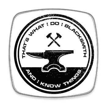 Blacksmith - Square fridge magnet - white - Front