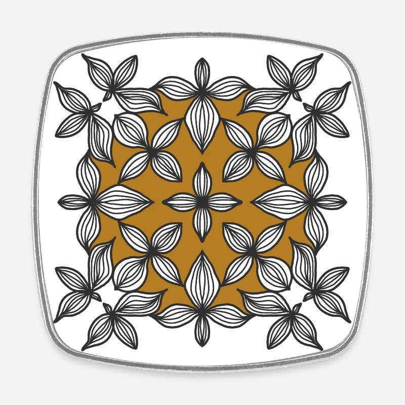 Mandala - Magnet carré - blanc