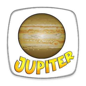 Jupiter - Magnet carré - blanc - Devant
