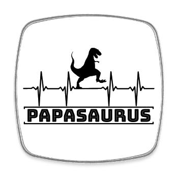 Papasaurus - Viereckiger Kühlschrankmagnet - Weiß - Vorne