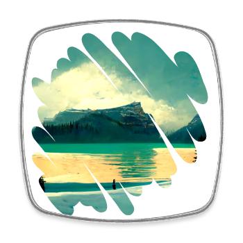 Beautiful nature, landscape - Square fridge magnet - white - Front